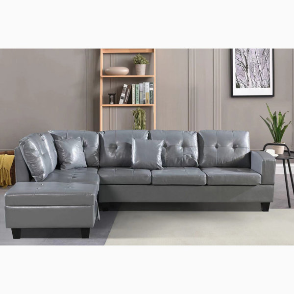 Latitude Run® Protho 104.72'' Vegan Leather Sofa Chaise Wayfair